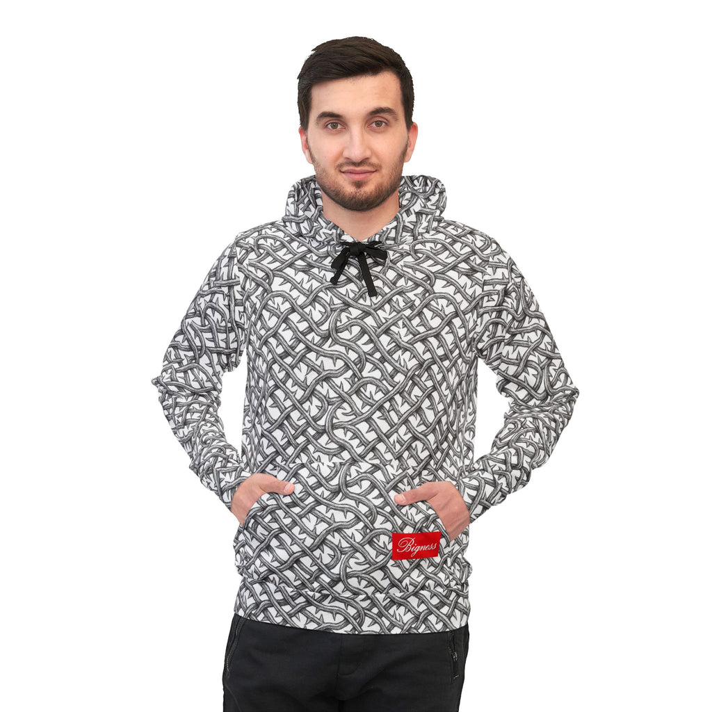 White Barbed Bigness Hoodie