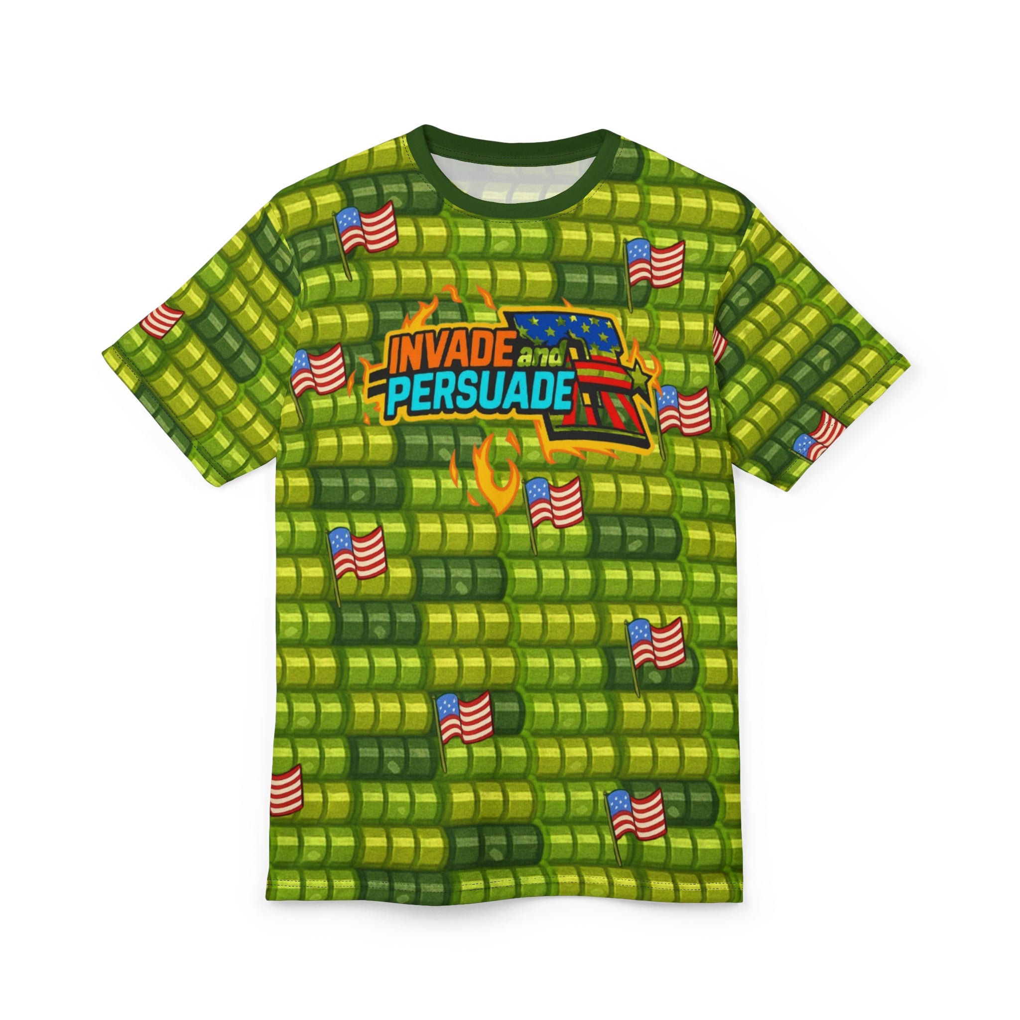 Invade and Persuade Oil Tee