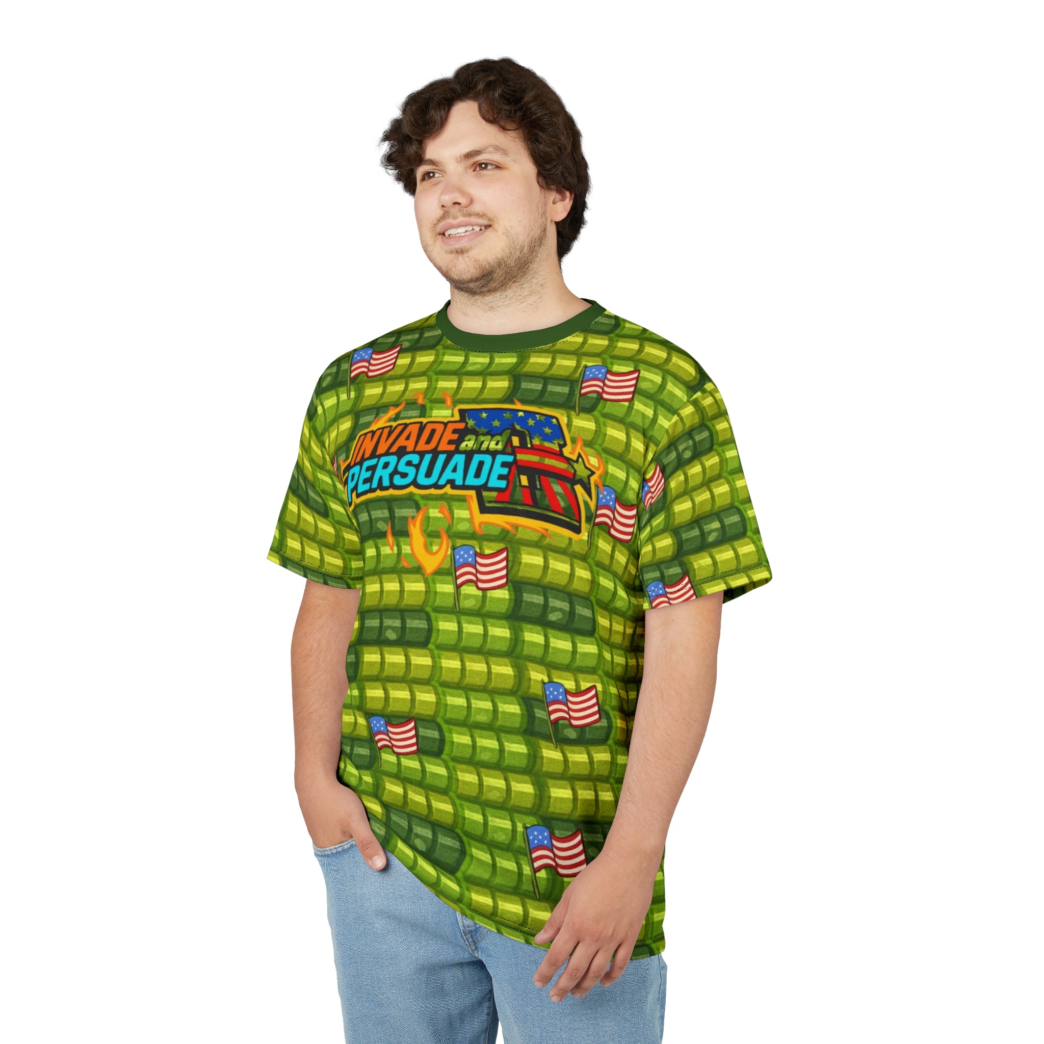 Invade and Persuade Oil Tee